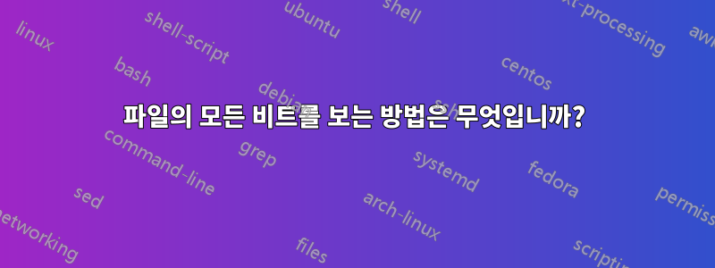 파일의 모든 비트를 보는 방법은 무엇입니까?