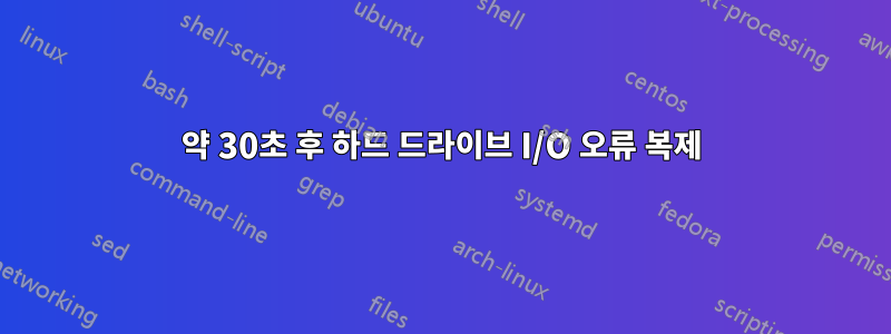 약 30초 후 하드 드라이브 I/O 오류 복제