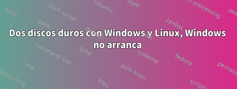 Dos discos duros con Windows y Linux, Windows no arranca