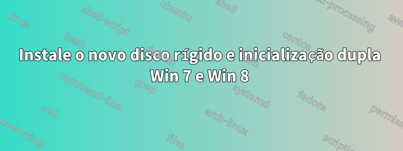 Instale o novo disco rígido e inicialização dupla Win 7 e Win 8