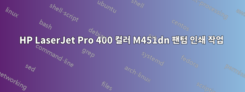 HP LaserJet Pro 400 컬러 M451dn 팬텀 인쇄 작업