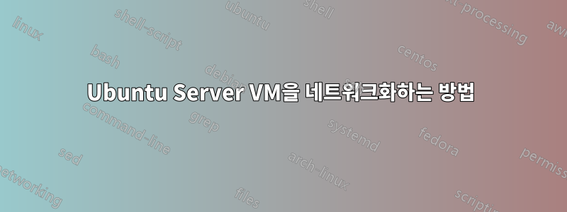 Ubuntu Server VM을 네트워크화하는 방법