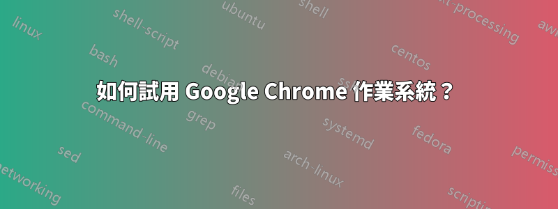 如何試用 Google Chrome 作業系統？