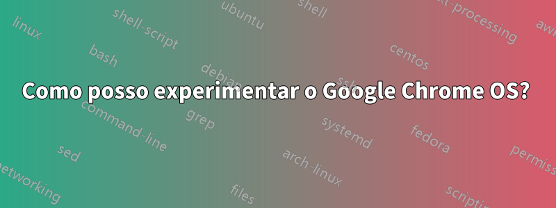 Como posso experimentar o Google Chrome OS?