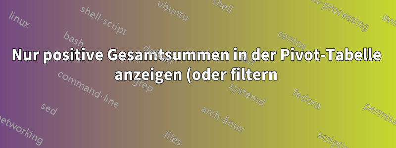 Nur positive Gesamtsummen in der Pivot-Tabelle anzeigen (oder filtern)