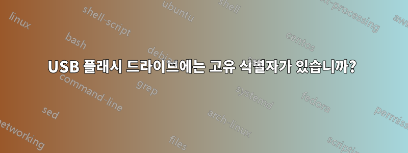 USB 플래시 드라이브에는 고유 식별자가 있습니까?