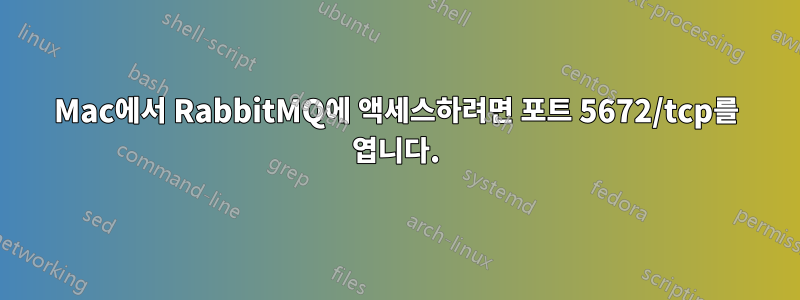 Mac에서 RabbitMQ에 액세스하려면 포트 5672/tcp를 엽니다.