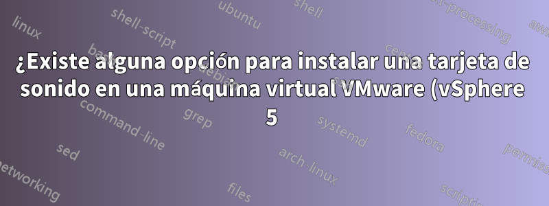 ¿Existe alguna opción para instalar una tarjeta de sonido en una máquina virtual VMware (vSphere 5)?