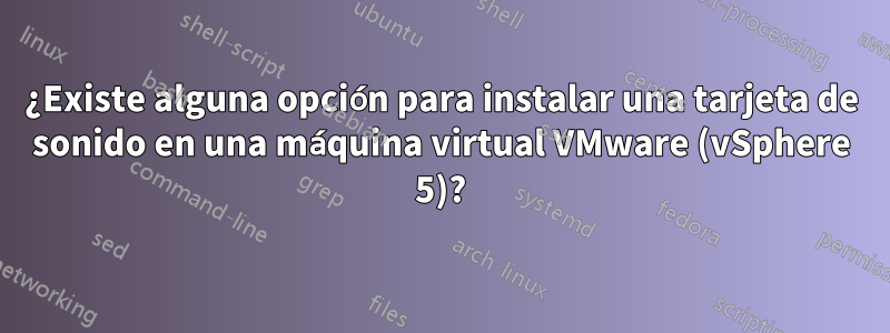 ¿Existe alguna opción para instalar una tarjeta de sonido en una máquina virtual VMware (vSphere 5)?