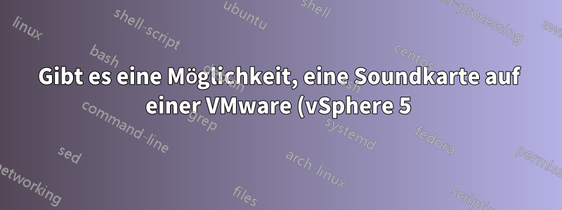 Gibt es eine Möglichkeit, eine Soundkarte auf einer VMware (vSphere 5) VM zu installieren?