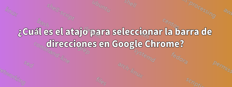 ¿Cuál es el atajo para seleccionar la barra de direcciones en Google Chrome?