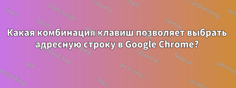 Какая комбинация клавиш позволяет выбрать адресную строку в Google Chrome?