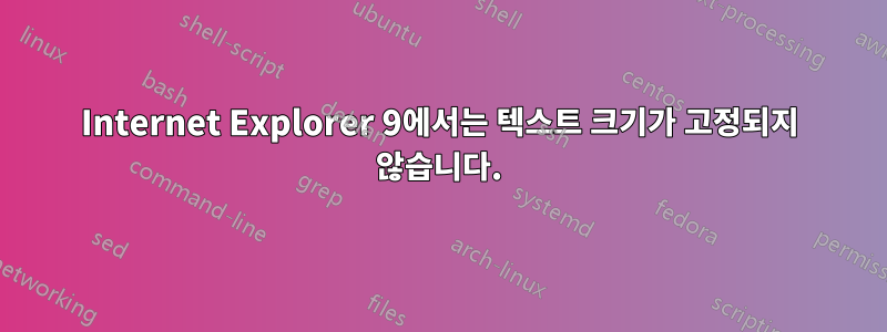 Internet Explorer 9에서는 텍스트 크기가 고정되지 않습니다.