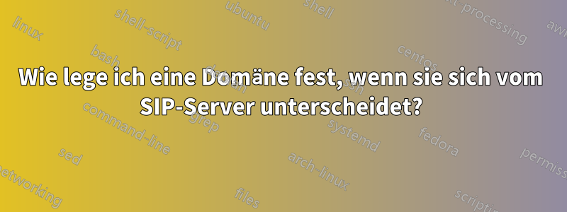 Wie lege ich eine Domäne fest, wenn sie sich vom SIP-Server unterscheidet?