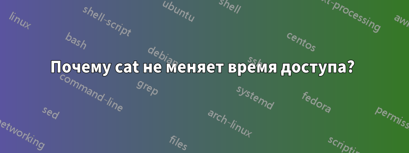 Почему cat не меняет время доступа?