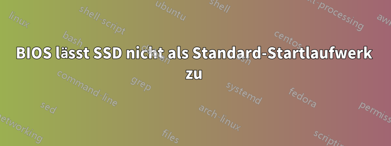 BIOS lässt SSD nicht als Standard-Startlaufwerk zu