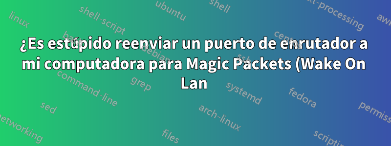 ¿Es estúpido reenviar un puerto de enrutador a mi computadora para Magic Packets (Wake On Lan)?