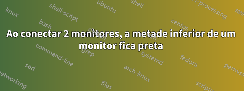 Ao conectar 2 monitores, a metade inferior de um monitor fica preta