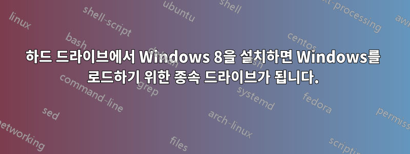 하드 드라이브에서 Windows 8을 설치하면 Windows를 로드하기 위한 종속 드라이브가 됩니다.