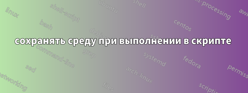 сохранять среду при выполнении в скрипте