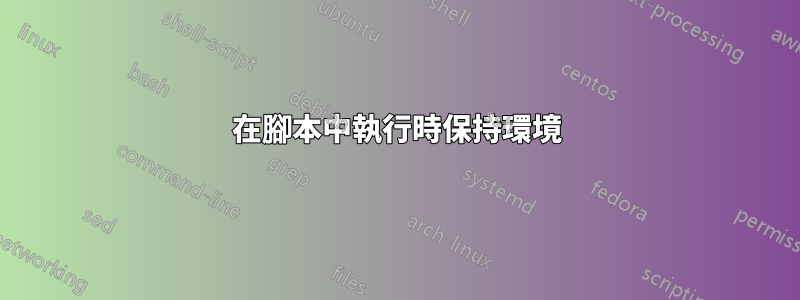 在腳本中執行時保持環境