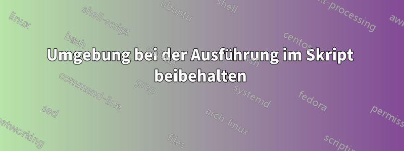Umgebung bei der Ausführung im Skript beibehalten