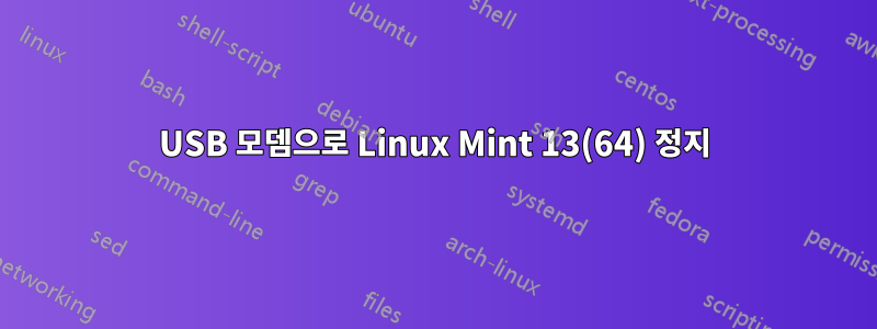 USB 모뎀으로 Linux Mint 13(64) 정지