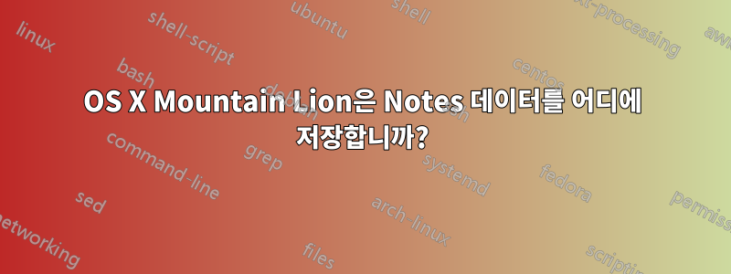 OS X Mountain Lion은 Notes 데이터를 어디에 저장합니까?