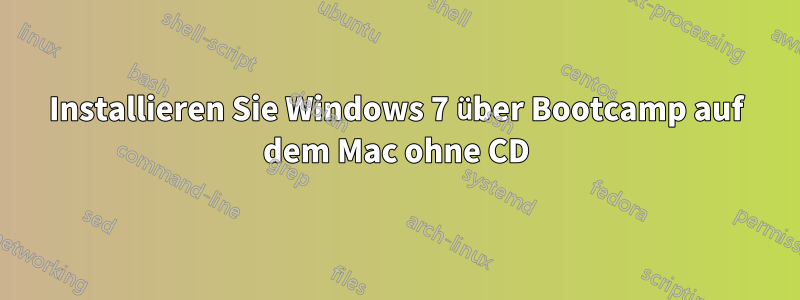 Installieren Sie Windows 7 über Bootcamp auf dem Mac ohne CD