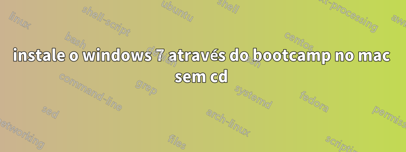instale o windows 7 através do bootcamp no mac sem cd