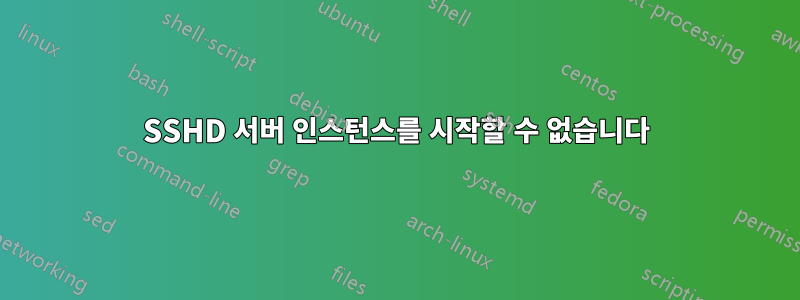 SSHD 서버 인스턴스를 시작할 수 없습니다