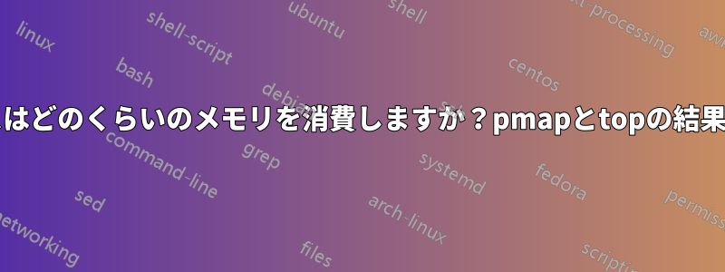 このJavaプロセスはどのくらいのメモリを消費しますか？pmapとtopの結果が競合しています