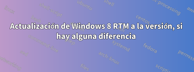 Actualización de Windows 8 RTM a la versión, si hay alguna diferencia