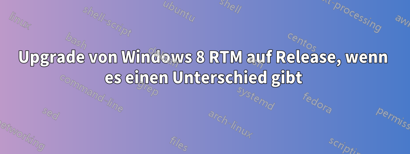 Upgrade von Windows 8 RTM auf Release, wenn es einen Unterschied gibt
