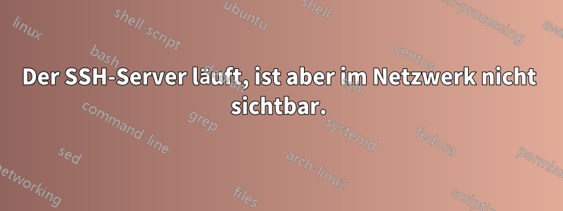 Der SSH-Server läuft, ist aber im Netzwerk nicht sichtbar.