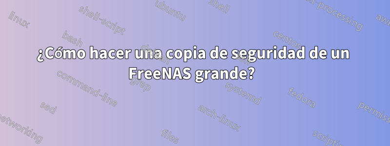 ¿Cómo hacer una copia de seguridad de un FreeNAS grande? 