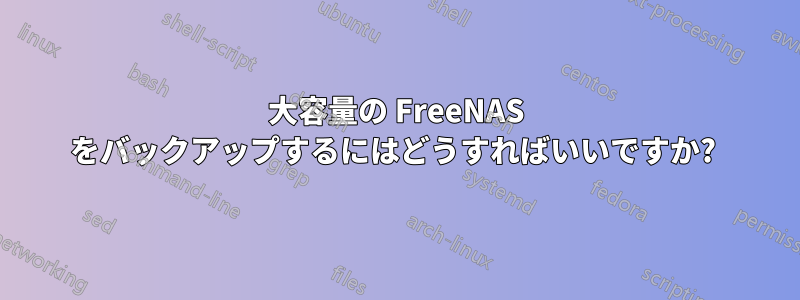 大容量の FreeNAS をバックアップするにはどうすればいいですか? 