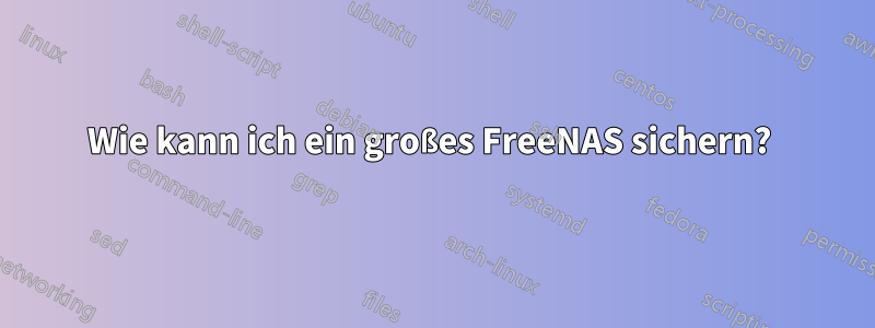 Wie kann ich ein großes FreeNAS sichern? 