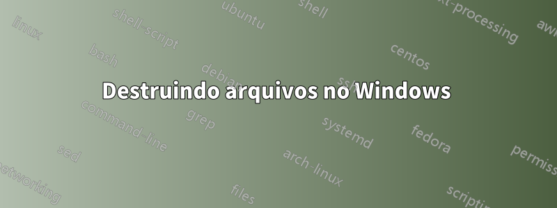 Destruindo arquivos no Windows