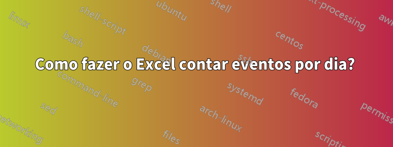 Como fazer o Excel contar eventos por dia?