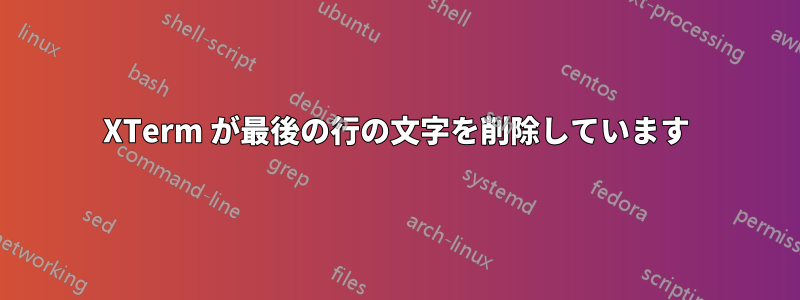 XTerm が最後の行の文字を削除しています