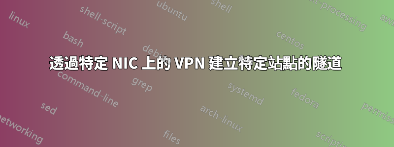 透過特定 NIC 上的 VPN 建立特定站點的隧道