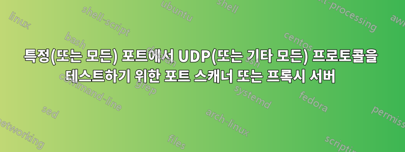 특정(또는 모든) 포트에서 UDP(또는 기타 모든) 프로토콜을 테스트하기 위한 포트 스캐너 또는 프록시 서버