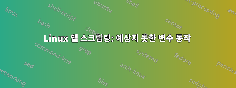 Linux 쉘 스크립팅: 예상치 못한 변수 동작