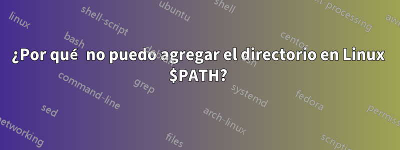 ¿Por qué no puedo agregar el directorio en Linux $PATH?