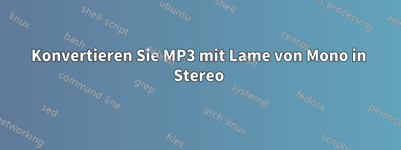 Konvertieren Sie MP3 mit Lame von Mono in Stereo