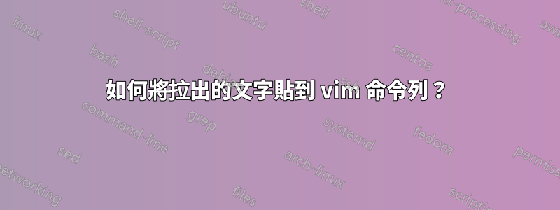 如何將拉出的文字貼到 vim 命令列？