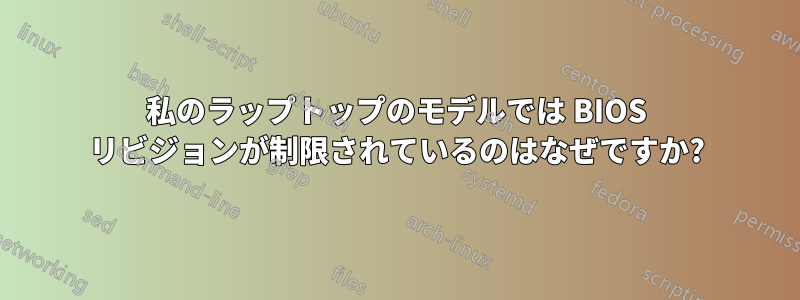 私のラップトップのモデルでは BIOS リビジョンが制限されているのはなぜですか?