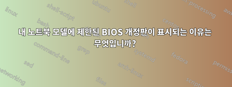 내 노트북 ​​모델에 제한된 BIOS 개정판이 표시되는 이유는 무엇입니까?