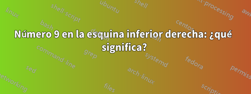 Número 9 en la esquina inferior derecha: ¿qué significa?